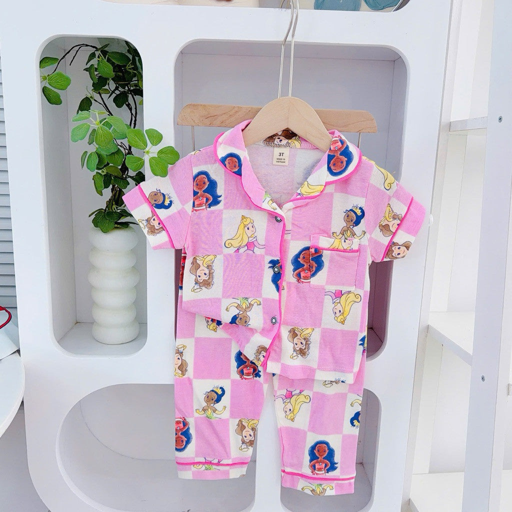 1-5 years old Cotton Terno Polo and Pajama sleepwear set for kids