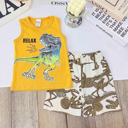 Premium cotton character sando and shorts set for 1-5 years old