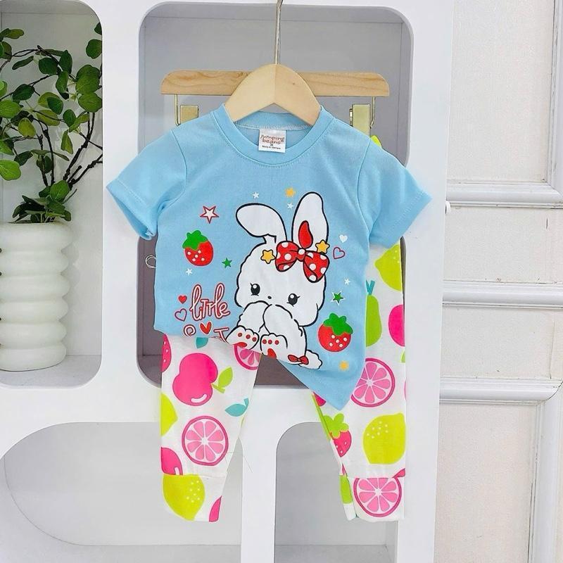 Colored Cotton Terno T-Shirt & Pajama Sleepwear Set for 1-5 years old