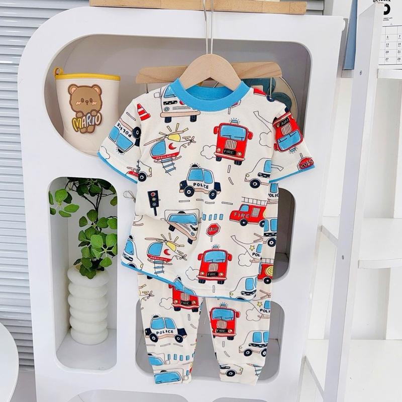 Big size 6-10 years old cotton terno Tshirt ang pajama sleepwear set for kids