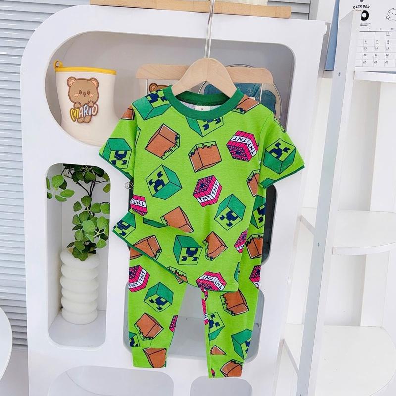Big size 6-10 years old cotton terno Tshirt ang pajama sleepwear set for kids