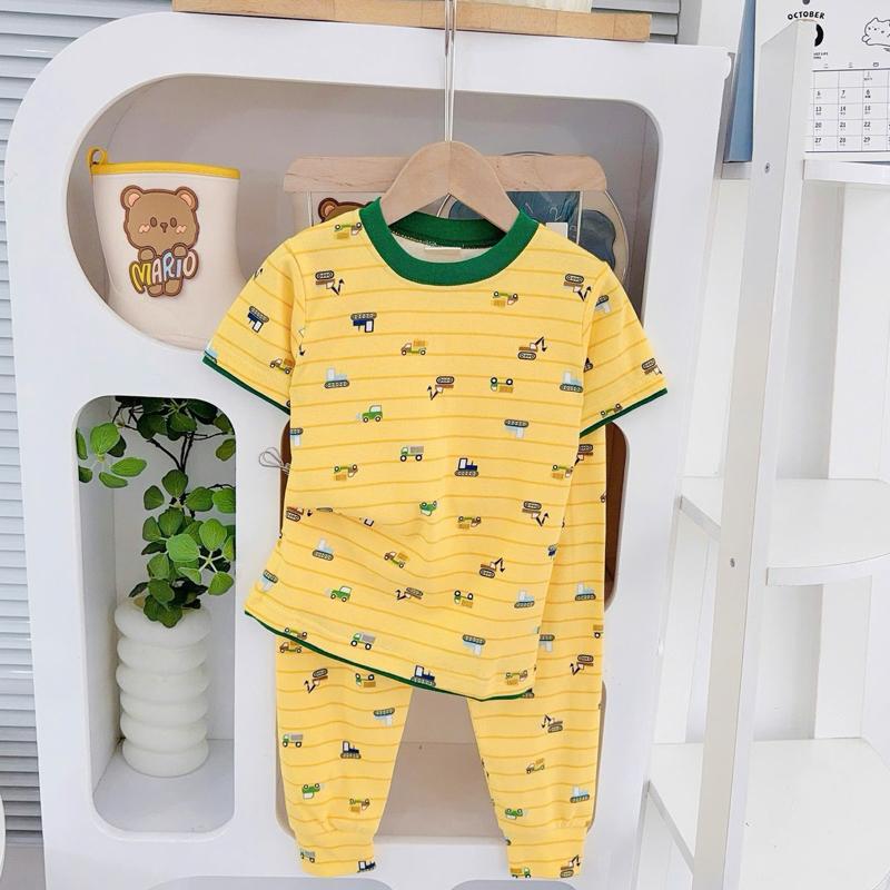 Big size 6-10 years old cotton terno Tshirt ang pajama sleepwear set for kids