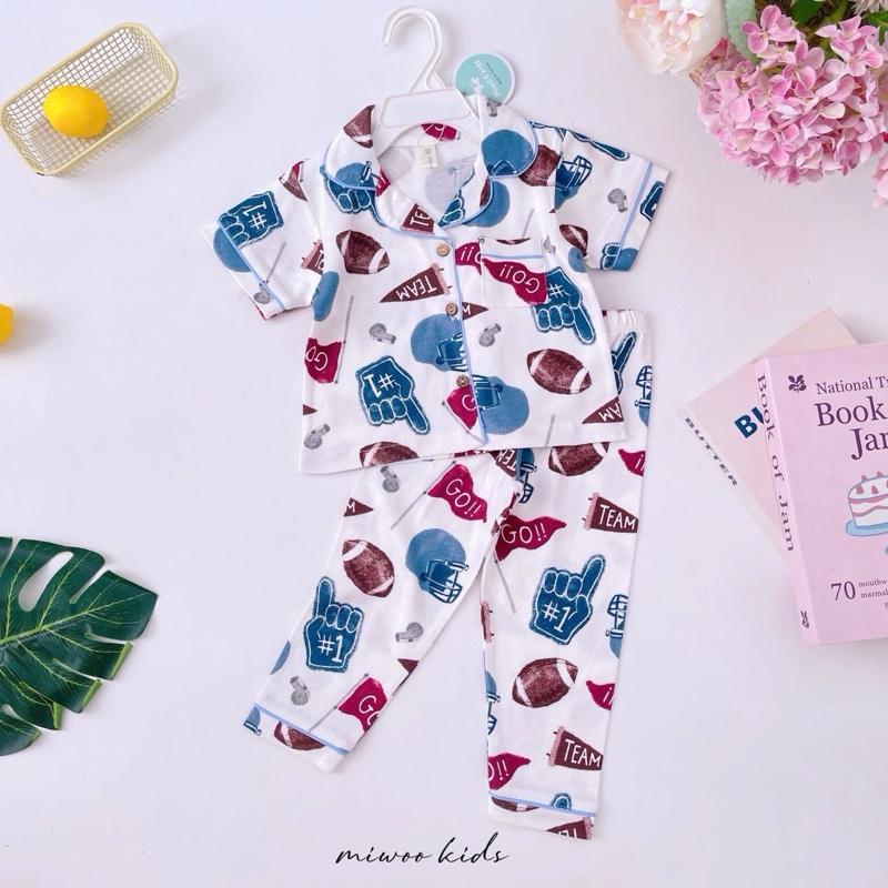 Miwoo Cotton Terno Polo and Pajama Sleepwear set for 1-5 y/o