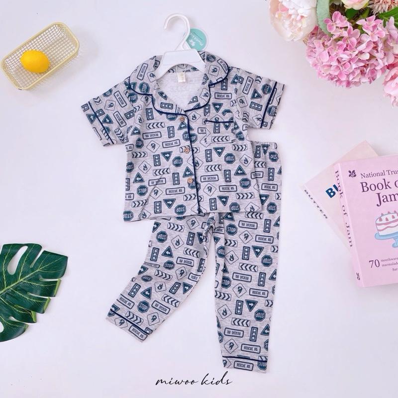 Miwoo Cotton Terno Polo and Pajama Sleepwear set for 1-5 y/o