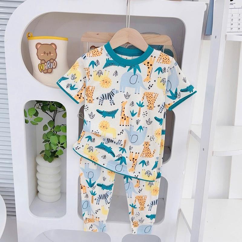 Big size 6-10 years old cotton terno Tshirt ang pajama sleepwear set for kids