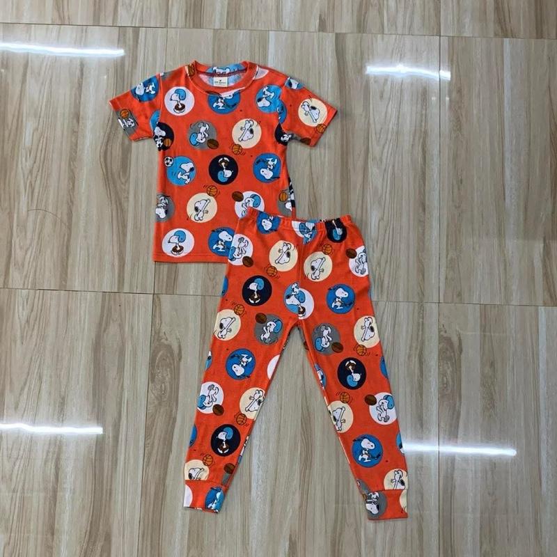 Big size 6-10 years old cotton terno Tshirt ang pajama sleepwear set for kids