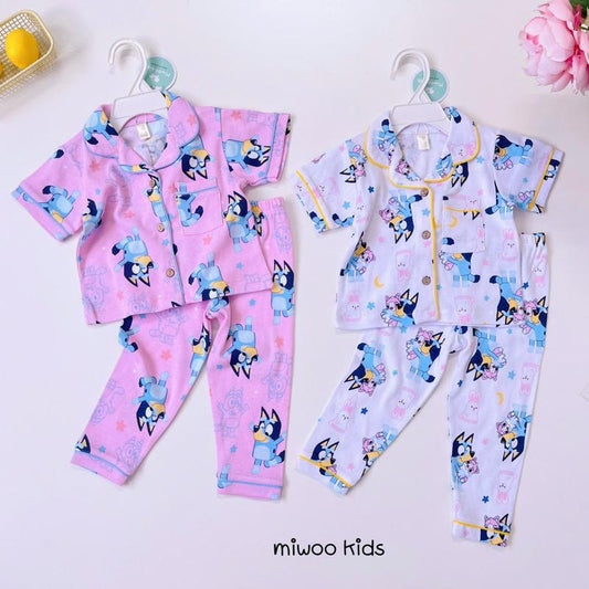 Miwoo Cotton Terno Polo and Pajama Sleepwear set for 1-5 y/o