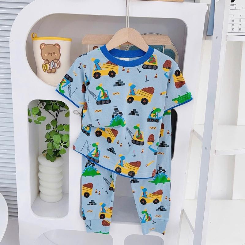 Big size 6-10 years old cotton terno Tshirt ang pajama sleepwear set for kids