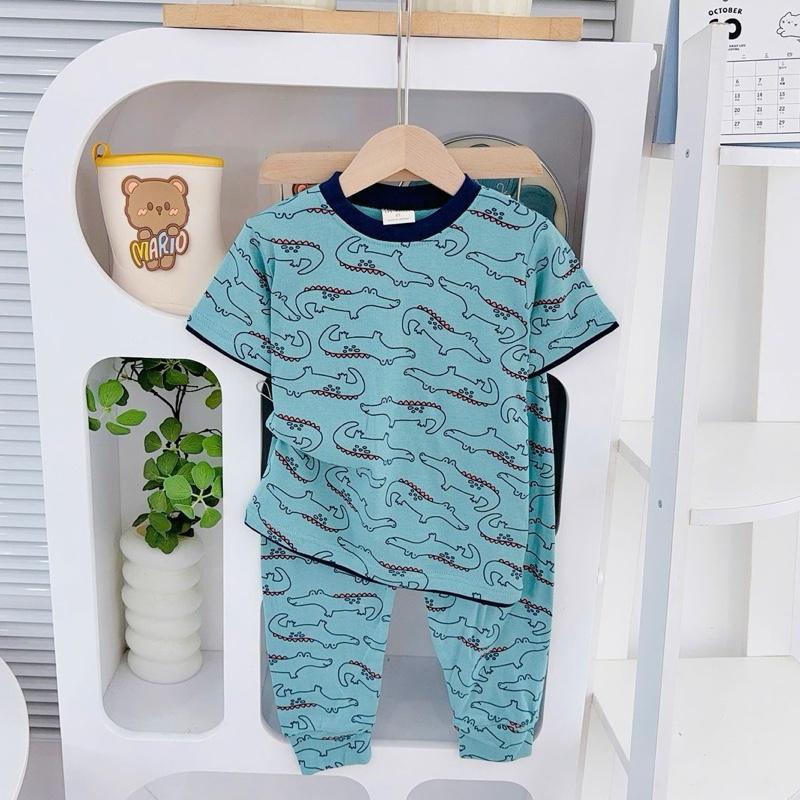 Big size 6-10 years old cotton terno Tshirt ang pajama sleepwear set for kids