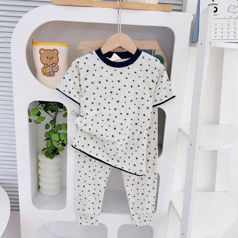 Big size 6-10 years old cotton terno Tshirt ang pajama sleepwear set for kids
