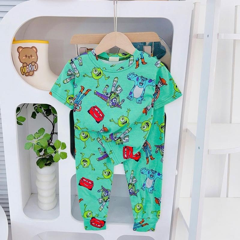 Big size 6-10 years old cotton terno Tshirt ang pajama sleepwear set for kids
