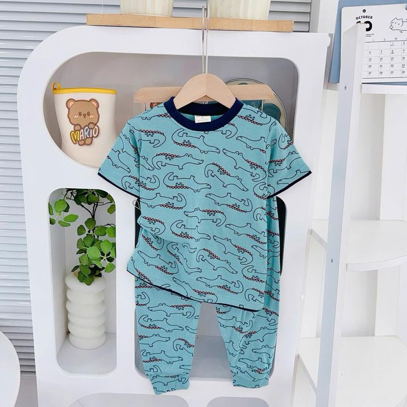 Big size 6-10 years old cotton terno Tshirt ang pajama sleepwear set for kids