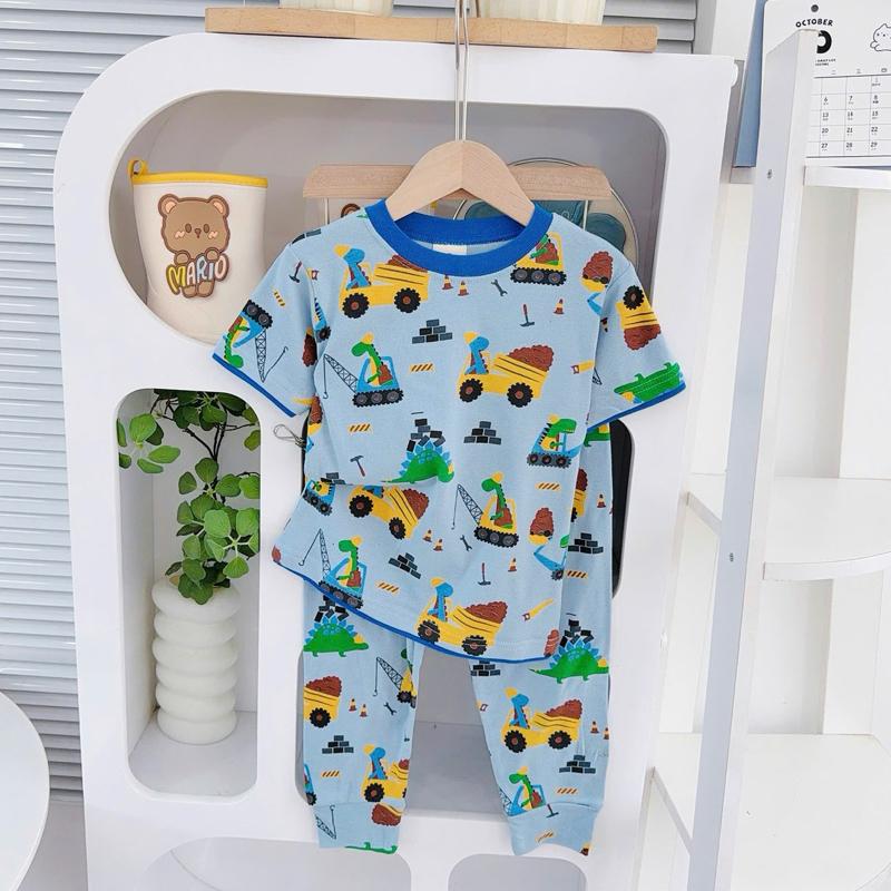Big size 6-10 years old cotton terno Tshirt ang pajama sleepwear set for kids