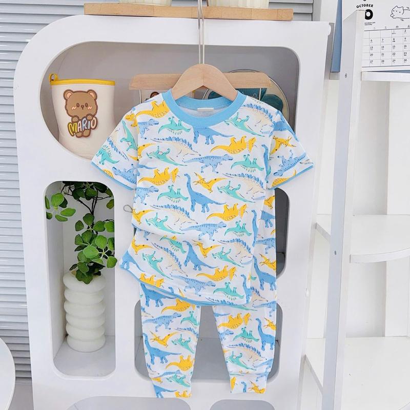 Big size 6-10 years old cotton terno Tshirt ang pajama sleepwear set for kids