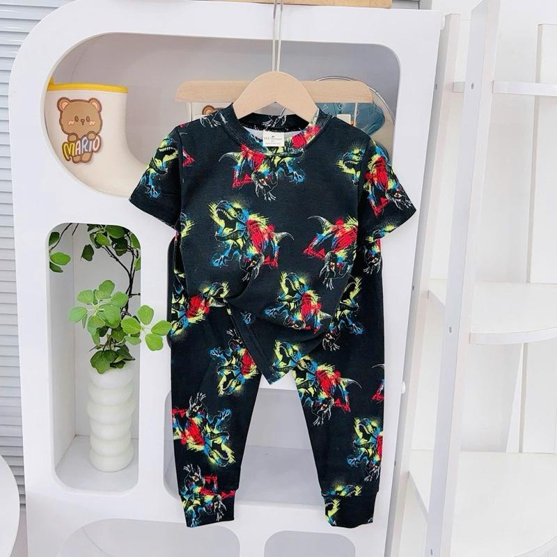Big size 6-10 years old cotton terno Tshirt ang pajama sleepwear set for kids