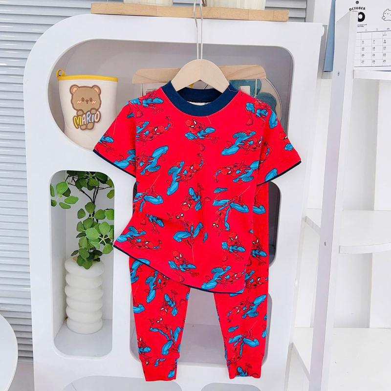 Big size 6-10 years old cotton terno Tshirt ang pajama sleepwear set for kids
