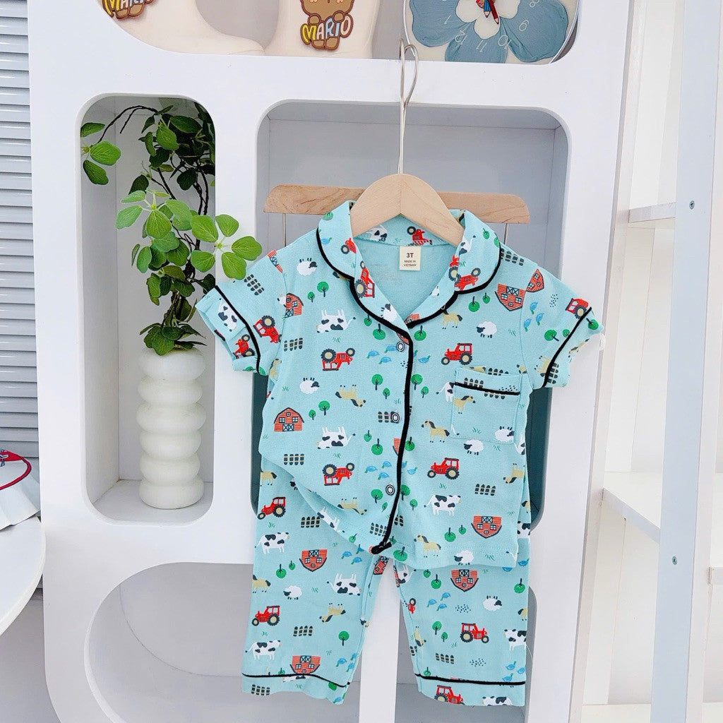 1-5 years old Cotton Terno Polo and Pajama Sleepwear set for kids II