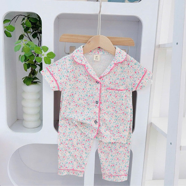 1-5 years old Cotton Terno Polo and Pajama sleepwear set for kids