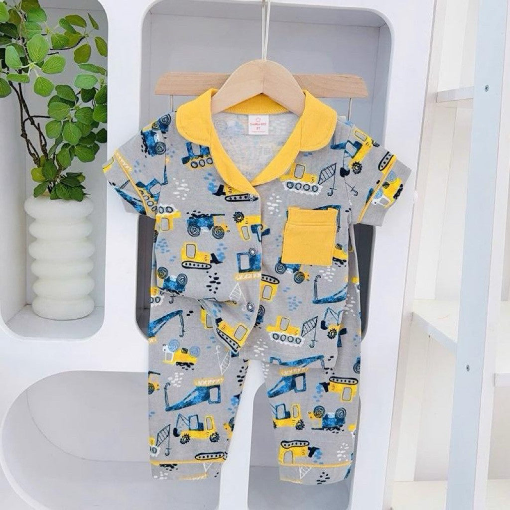 1-5 years old Cotton Terno Polo and Pajama Sleepwear set for kids II