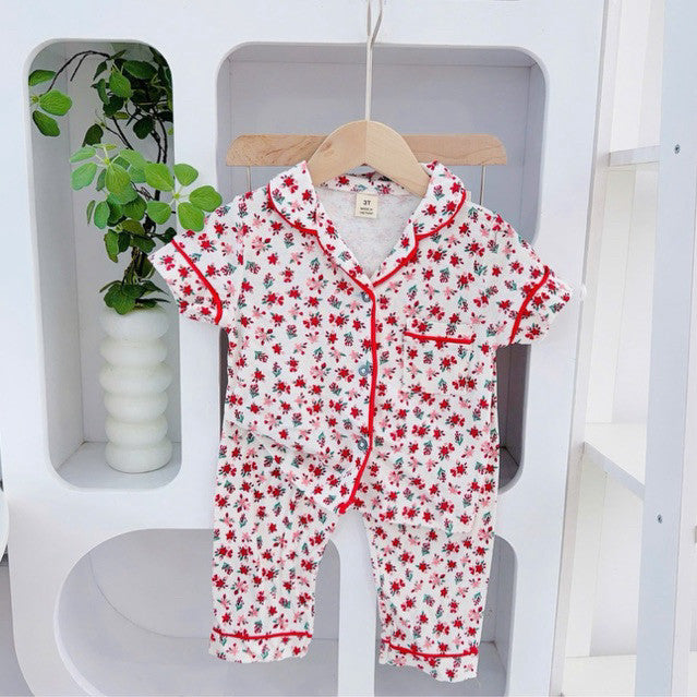 1-5 years old Cotton Terno Polo and Pajama sleepwear set for kids