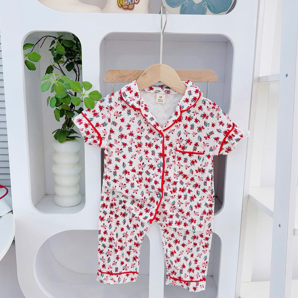 1-5 years old Cotton Terno Polo and Pajama sleepwear set for kids