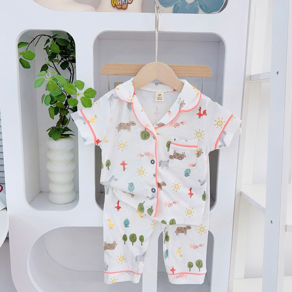 1-5 years old Cotton Terno Polo and Pajama Sleepwear set for kids II