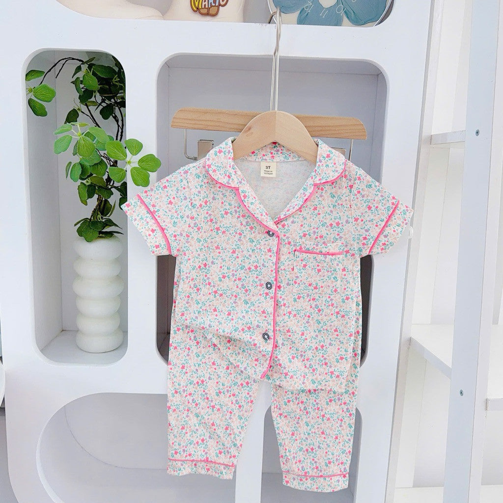 1-5 years old Cotton Terno Polo and Pajama sleepwear set for kids