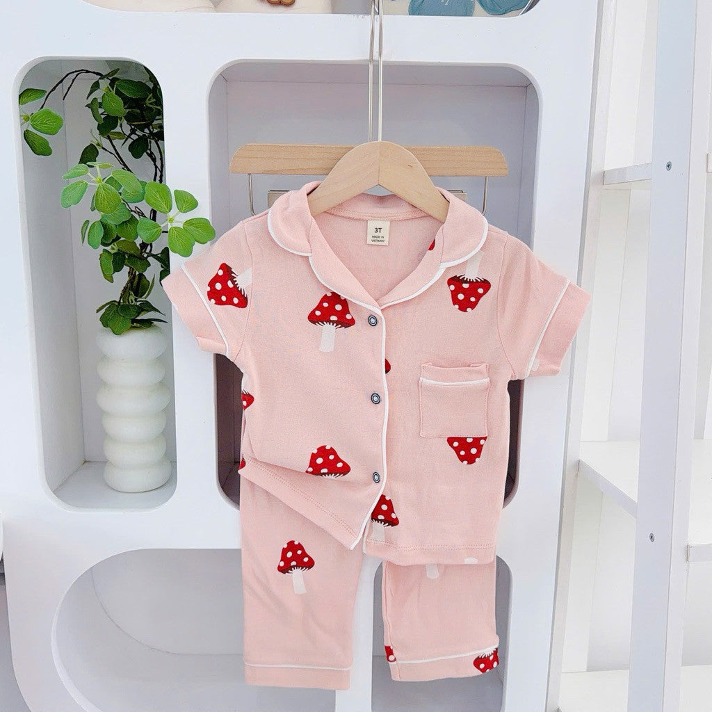 1-5 years old Cotton Terno Polo and Pajama sleepwear set for kids