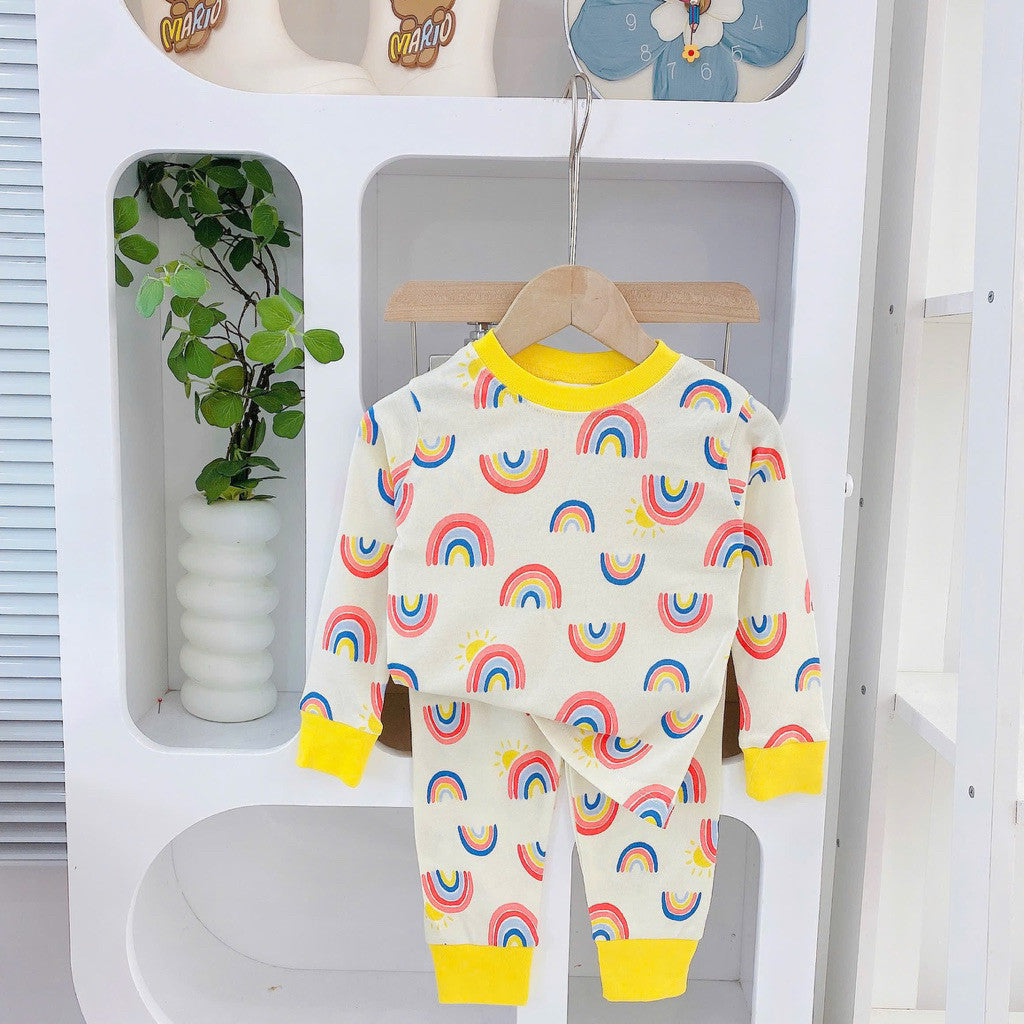 Cotton terno longsleeves polo and pajama sleepwear set for 1-5 years old