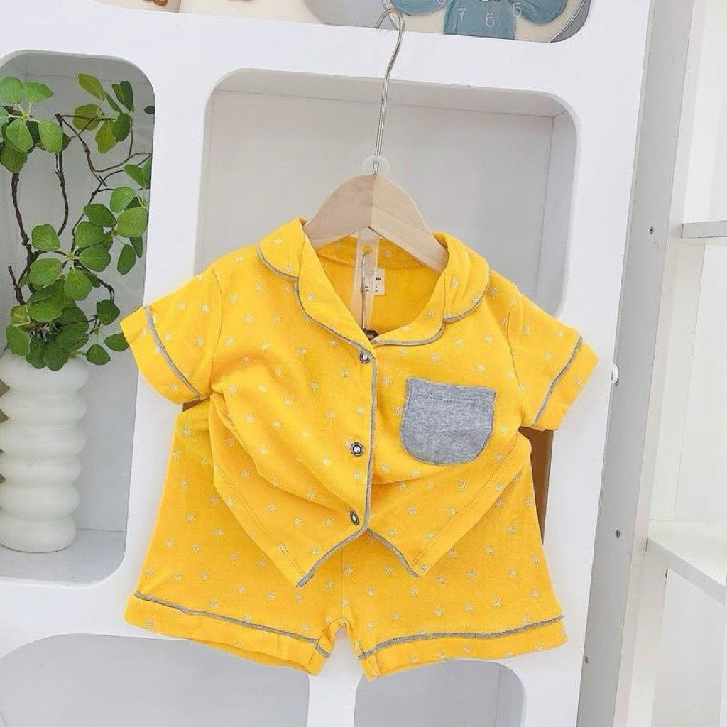Pure cotton Polo and Shorts sleepwear set for 1-5 years old