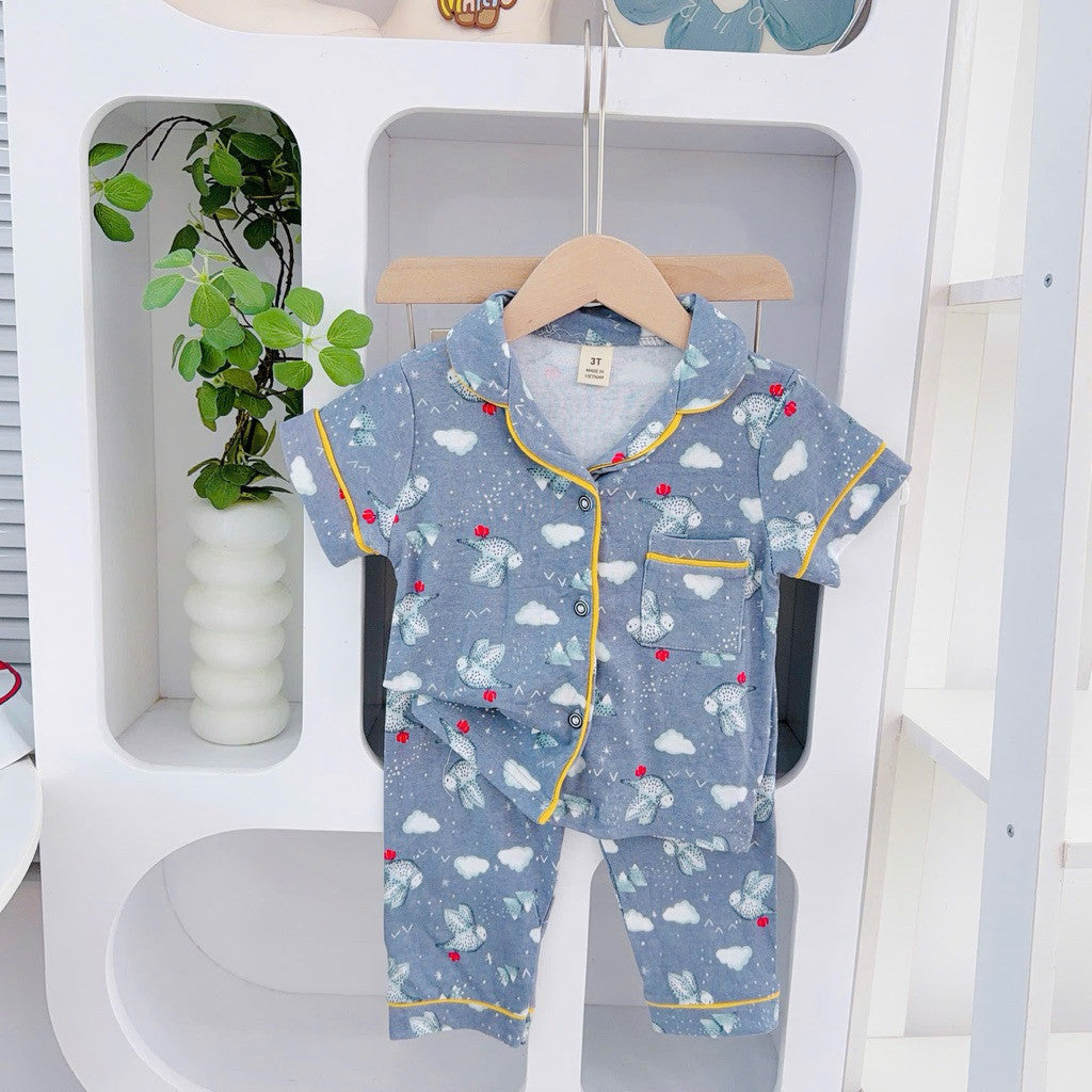 1-5 years old Cotton Terno Polo and Pajama Sleepwear set for kids II