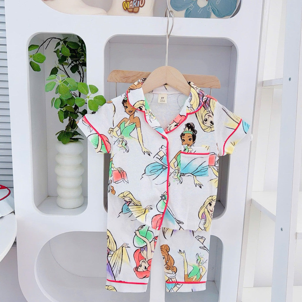 1-5 years old Cotton Terno Polo and Pajama sleepwear set for kids