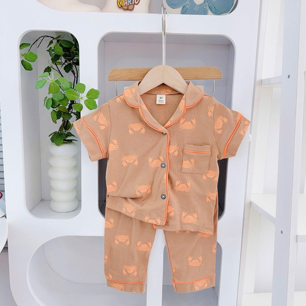 1-5 years old Cotton Terno Polo and Pajama Sleepwear set for kids II