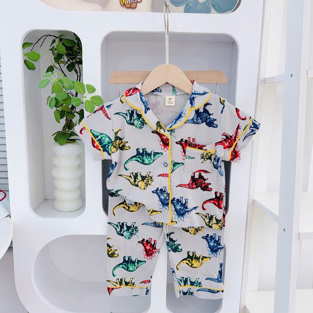 1-5 years old Cotton Terno Polo and Pajama Sleepwear set for kids II