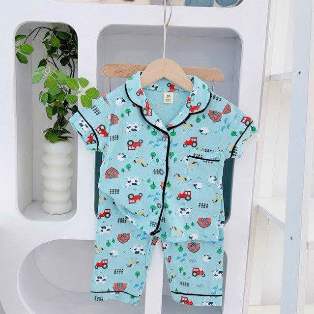 1-5 years old Cotton Terno Polo and Pajama Sleepwear set for kids II