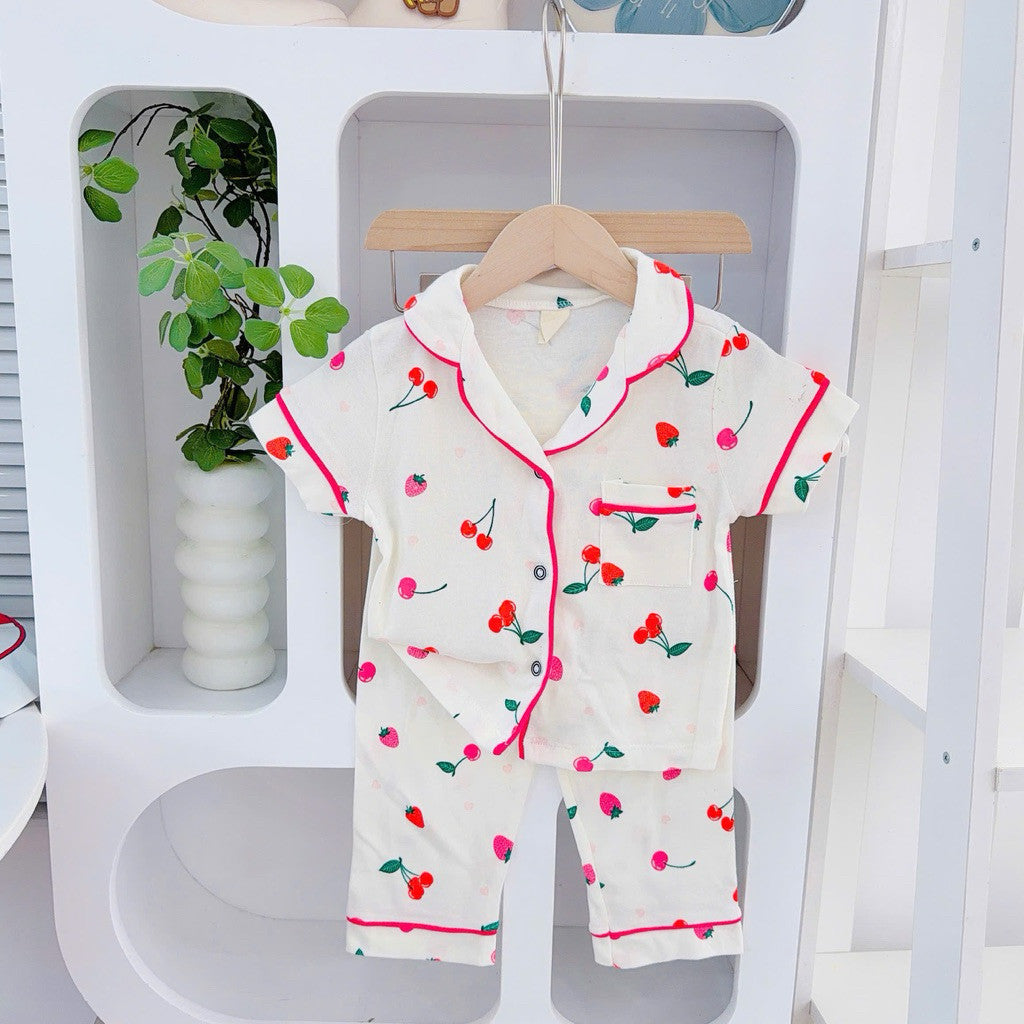1-5 years old Cotton Terno Polo and Pajama sleepwear set for kids