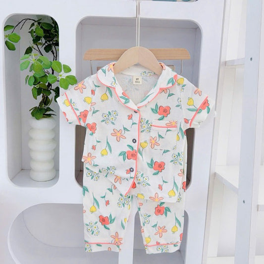 1-5 years old Cotton Terno Polo and Pajama sleepwear set for kids