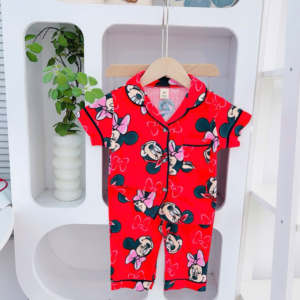 1-5 years old Cotton Terno Polo and Pajama sleepwear set for kids