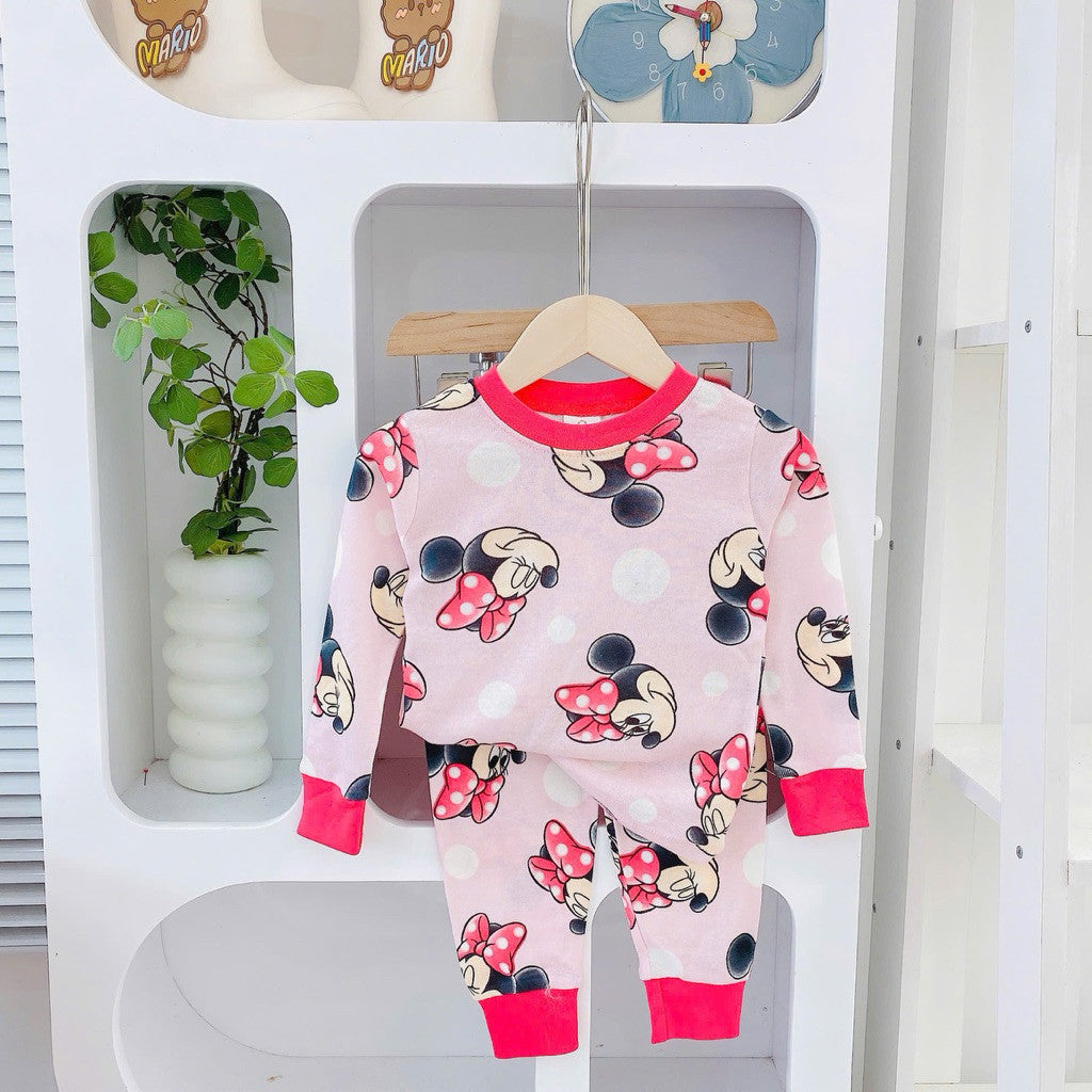 Cotton terno longsleeves polo and pajama sleepwear set for 1-5 years old