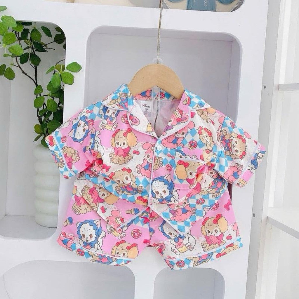 HT Terno Polo and Shorts sleepwear set for 1-6 years old