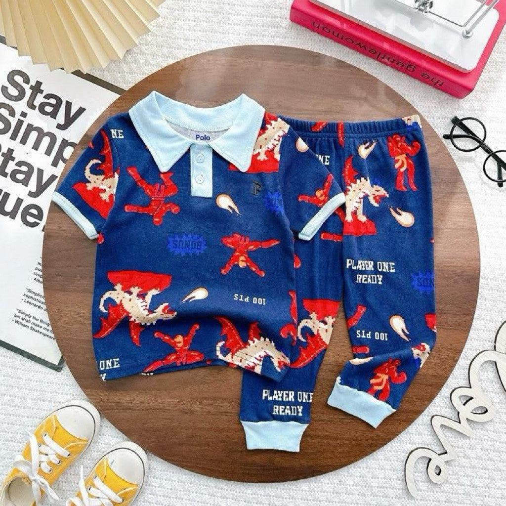 OOTD Cotton terno polo and pajama set for 1-6 years old