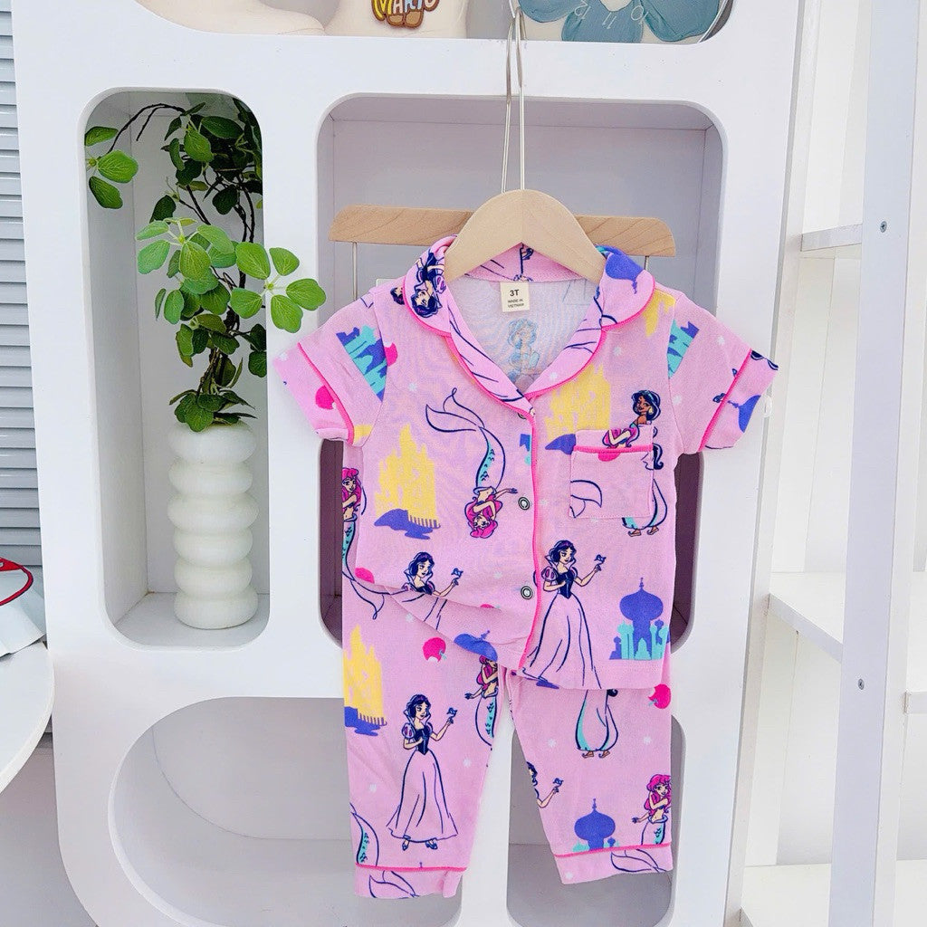 1-5 years old Cotton Terno Polo and Pajama sleepwear set for kids