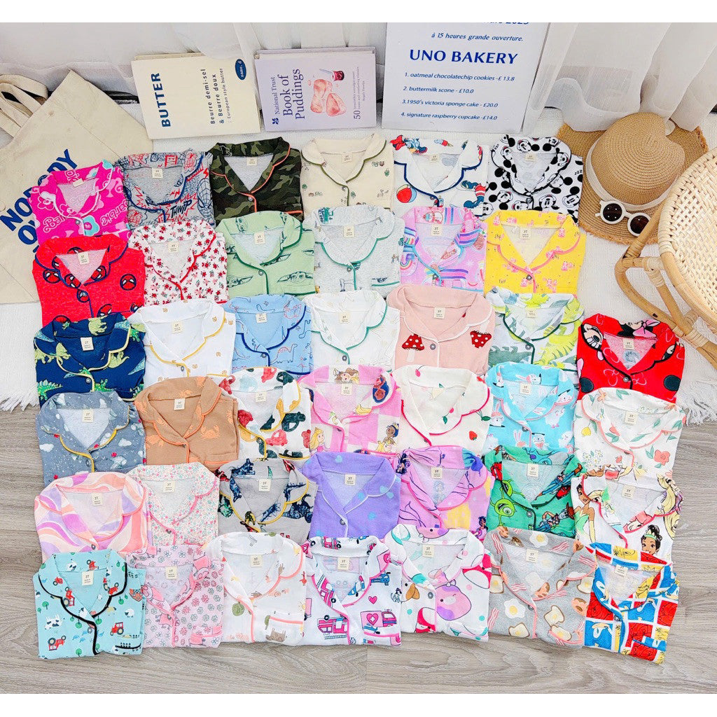 1-5 years old Cotton Terno Polo and Pajama sleepwear set for kids