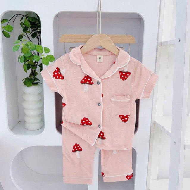 1-5 years old Cotton Terno Polo and Pajama sleepwear set for kids