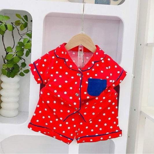 Pure cotton Polo and Shorts sleepwear set for 1-5 years old