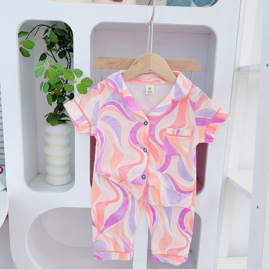 1-5 years old Cotton Terno Polo and Pajama sleepwear set for kids