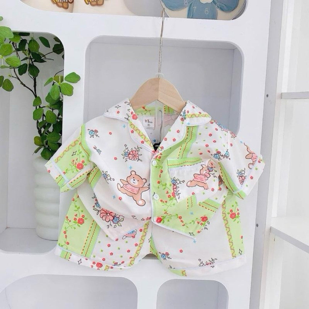HT Terno Polo and Shorts sleepwear set for 1-6 years old