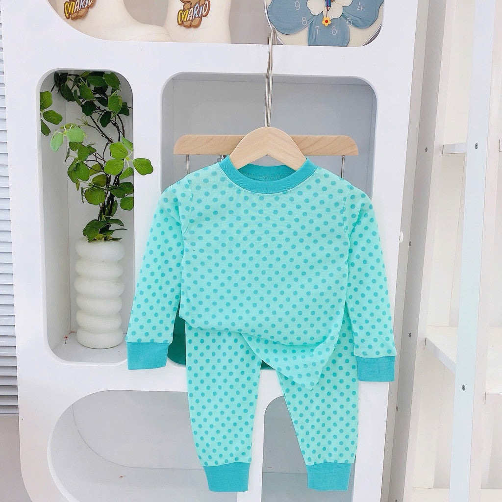Cotton terno longsleeves polo and pajama sleepwear set for 1-5 years old