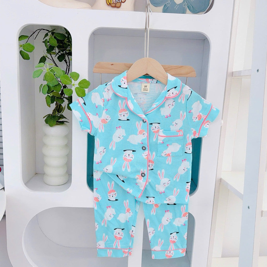 1-5 years old Cotton Terno Polo and Pajama sleepwear set for kids