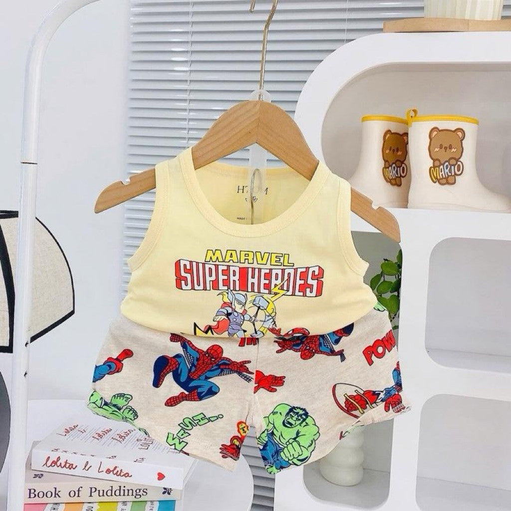 Cotton Terno Sando and Shorts set for 1-5 years old